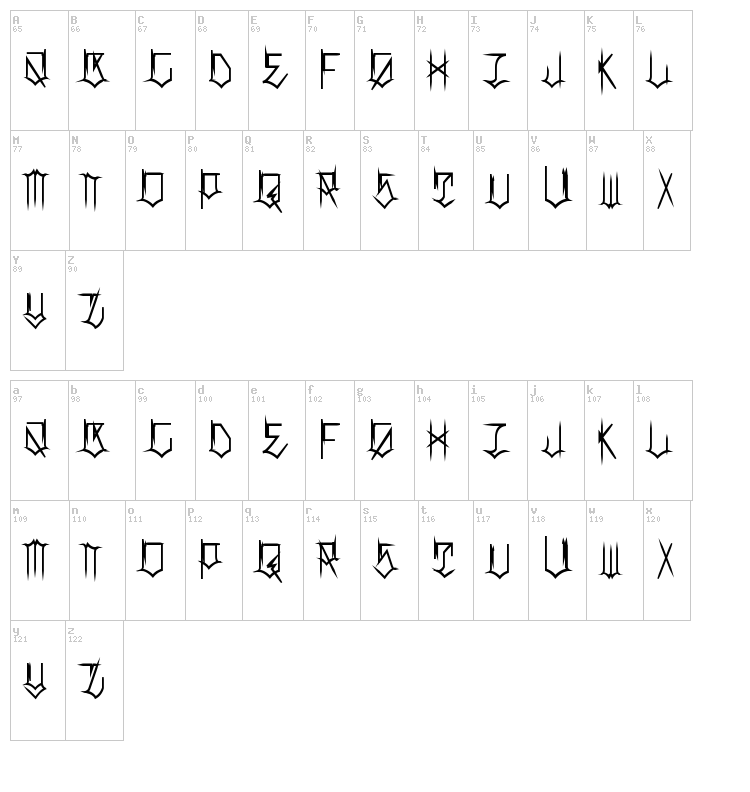 Locals Only font map